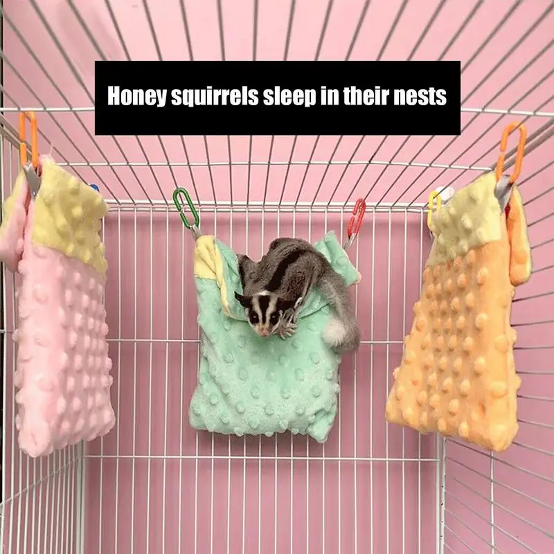 Hamsters Hedgehogs Bean Velvet Hammocks Bed Soft Hanging Sleep Bag For small Pet Hideout Bed House Nest Bed For Sugar Glider