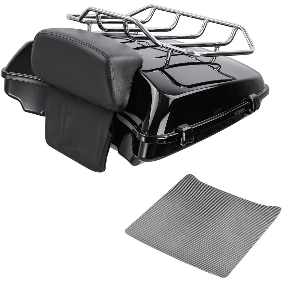 

Багажник Razor со спинкой, крышкой, верхней направляющей, багажник для Harley Road King Electra Street Glide 20142025, туристические модели, прочный W