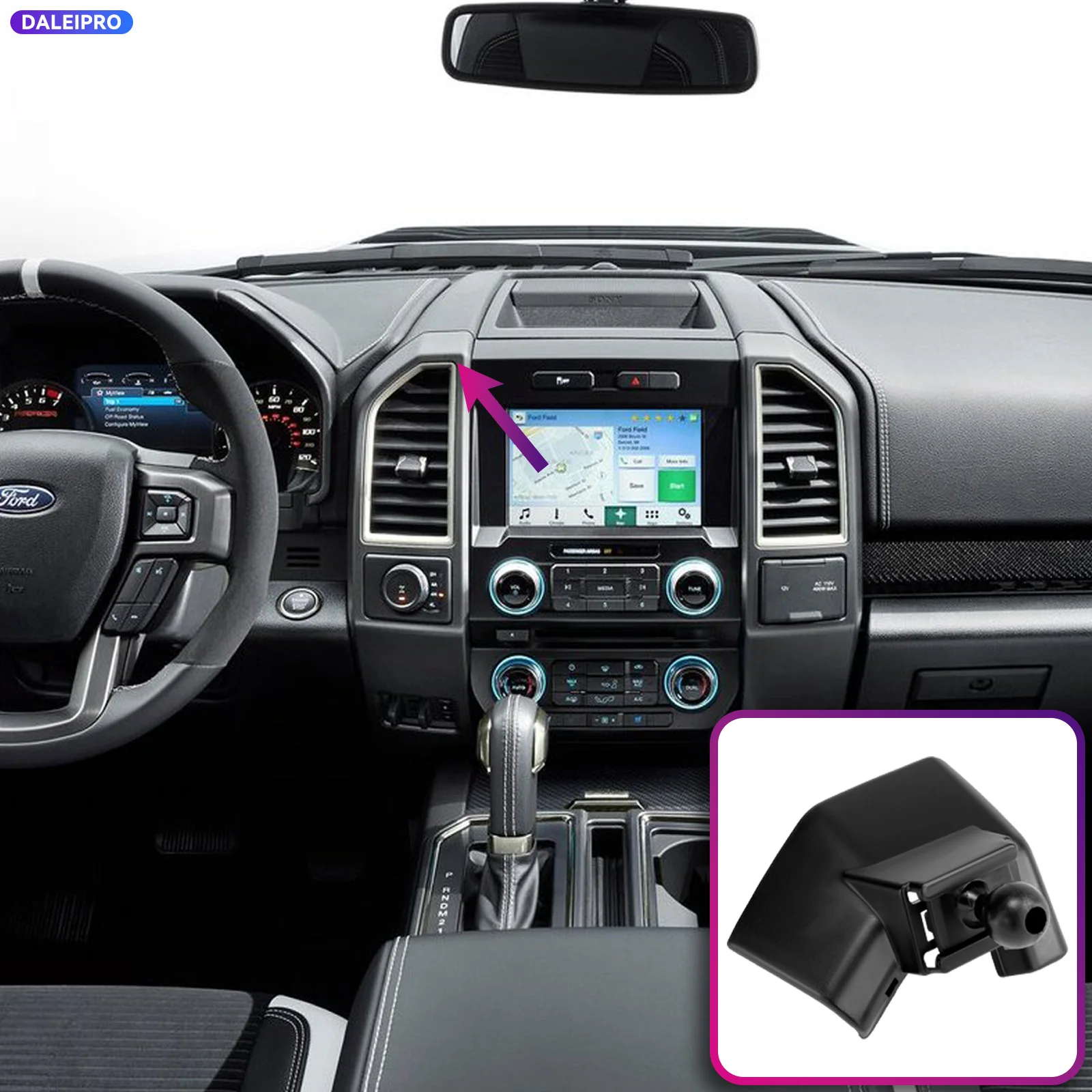 

For Ford F-150 Raptor 2015 2016-2018 Vehicle-Specific Phone Holder Base Smart Car Phone Mount 66W Charging Holder Accessories