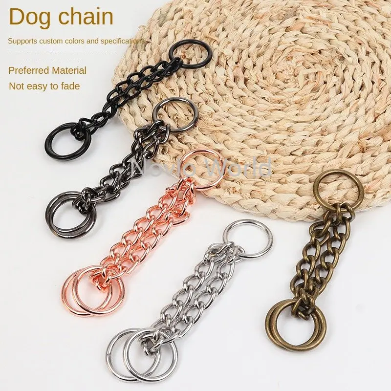 3-8PCS Detachable Metal Dog Collar Slip Chain For Training Large Dog Puppy Pet Belt Necklace With D Ring Choke Chain Accessories