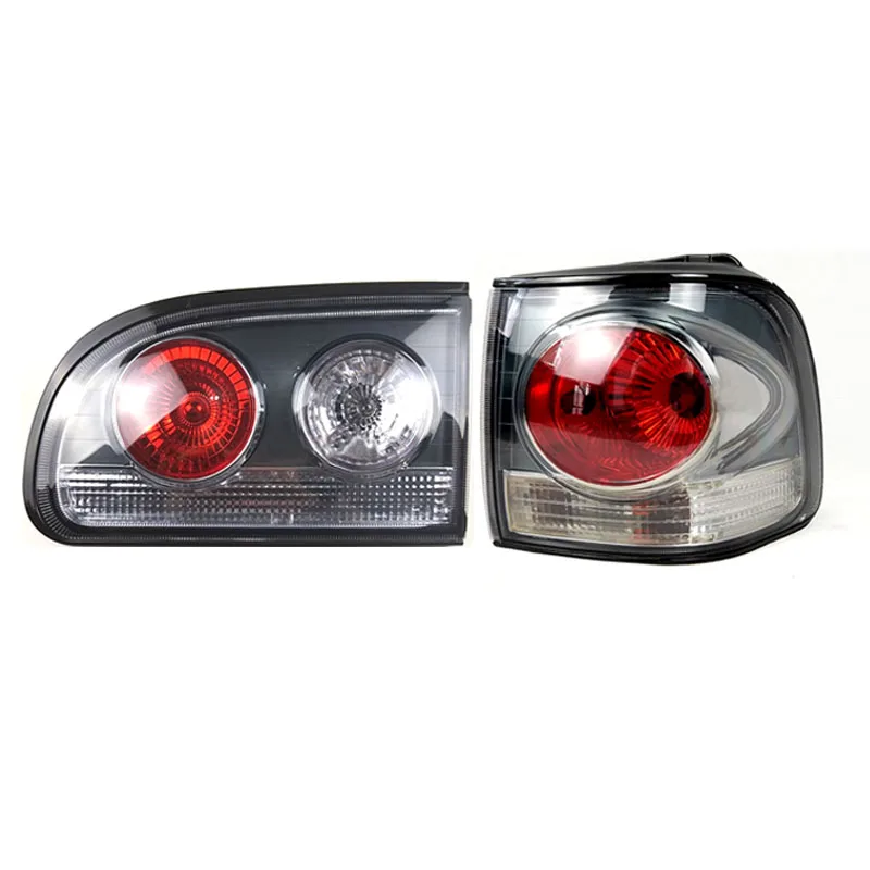 Outer/Inner Black RearTail Light Warning Lamp Tail Lamp With Bulbs Rear Warning Lights Auto Parts For Mitsubishi Delica L400