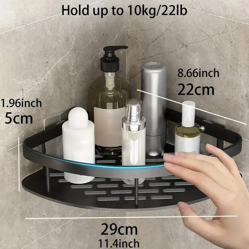 Bathroom Shelf Kitchen Storage Organizer Aluminum Alloy Shampoo Rack Shower Shelf Bathroom Accessories No Drill Shelf