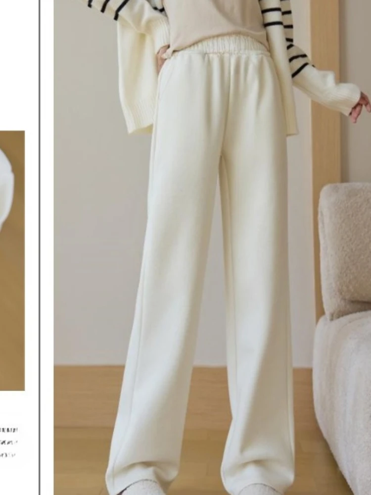 Autumn Winter New in Narrow Wide Leg Pants for Women Elegant Commuting Fashion Loose Fit Sports Leisure Straight Leg Pants