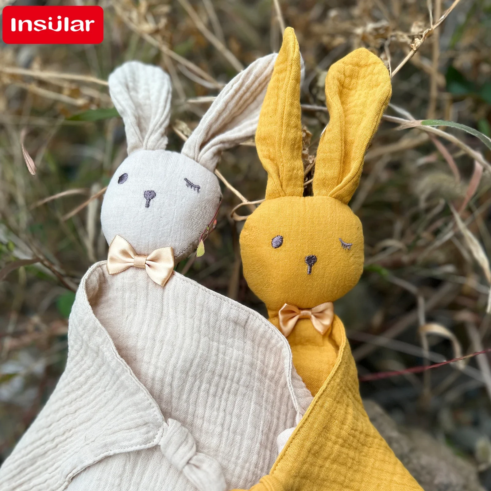 Serviette en coton en forme de lapin pour bébé, jouet de couchage doux et réconfortant pour nouveau-né, motif de dessin animé mignon