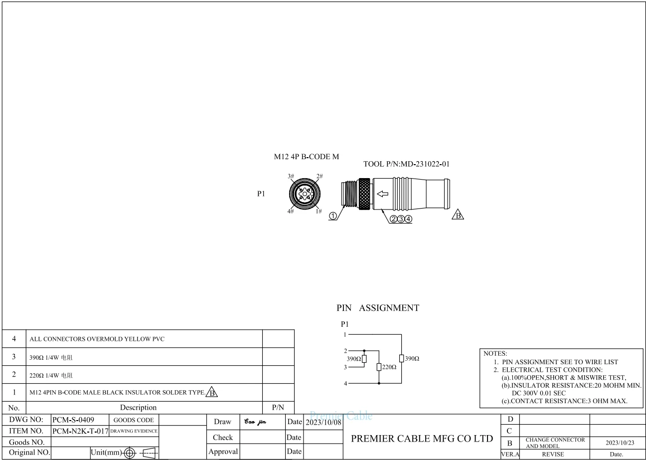 PLC Profibus DP Modbus Abschlusswiderstand IP67 M12 Stecker B-kodiert Kompatibel mit SAC-5P-M12MS PB TR – Detail 1
