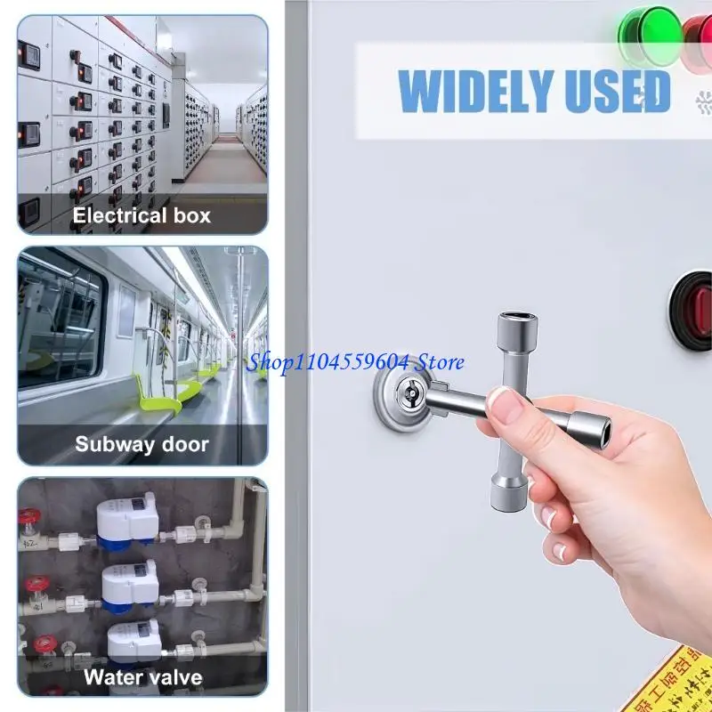 

12QM Triangular Tool for Train Electrical Elevator Cabinet Professional 4 Way Triangle Wrench Multifunctional