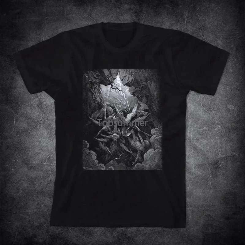 Gustave Dore T Shirt The Mouth Of Hell 1870 Gustave Dore Illustration Engraving Milton Paradise Lost T Shirt