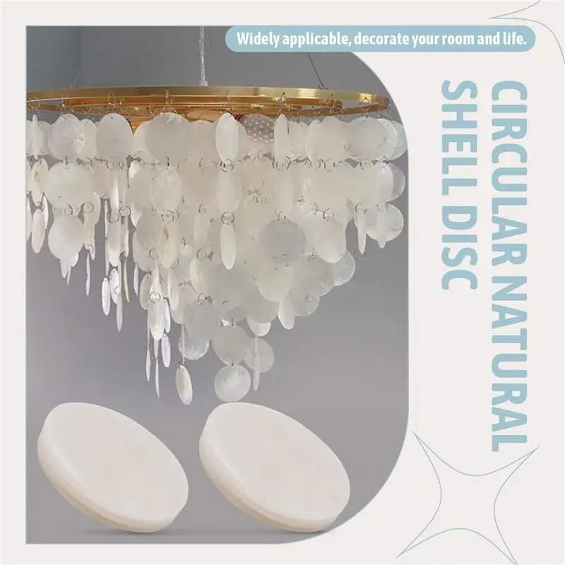 ABVT-120 Pcs Round Natural Shells Capiz Sea Shells For Crafting With 2 Holes Sea Shell Discs