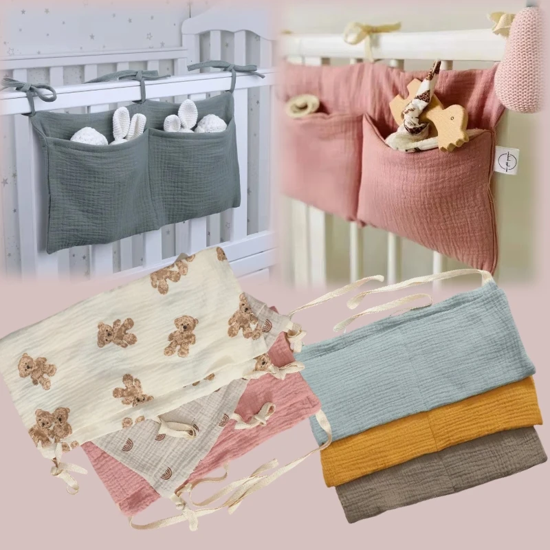 New Portable Baby Crib Storage Bag Multifunctional Newborn Bed Headboard Organizer for Kids Baby Bedding Diaper Bag