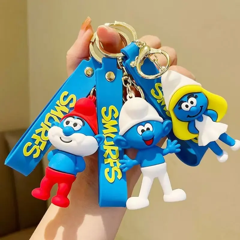 Charming and Fashionable Blue Elf Anime Action Figure Toy Kawaii Cartoon Fashion Doll Keyring Car Bag Pendant Kid Gift 7.2x4.4cm