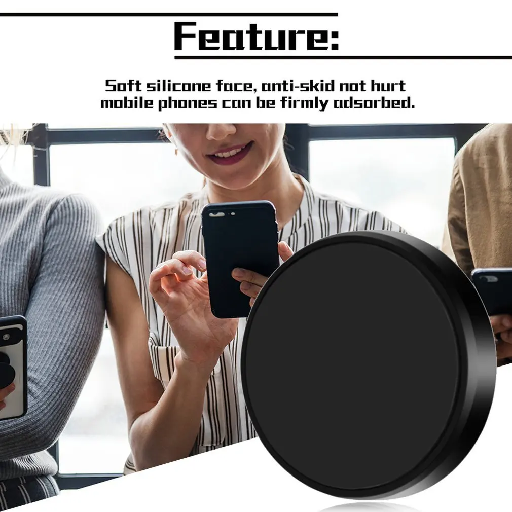 Metal Mini Universal Magnetic Car Phone Holder Multi-Function Magnetic Car Navigation Mobile Phone Free Stickers