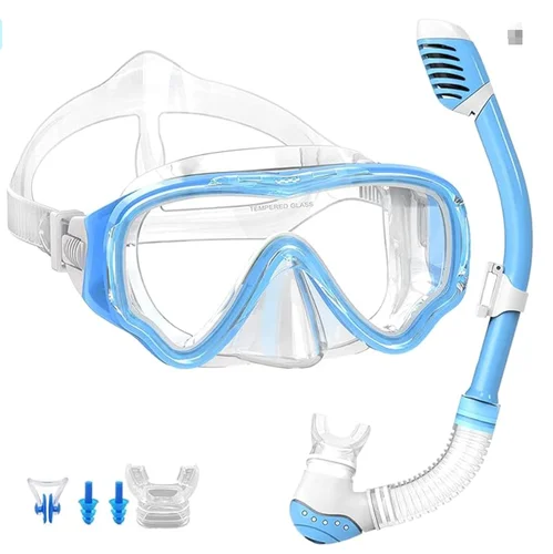 Máscara de buceo para niños máscara de buceo para niños los niños Full Face HD antiniebla máscara de buceo subacuático máscara de buceo conjunto de los niños que nadequipo de Snorkel