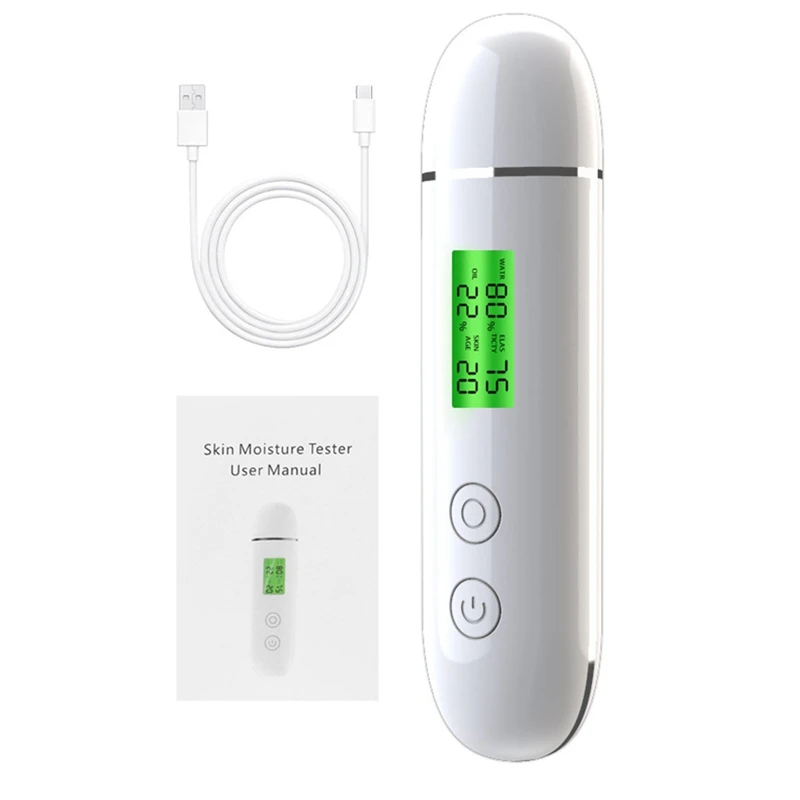 Skin Water Cheek Elastic Skin Age Test Meter Face Skin Moisture&Oil Content Skin Analyzer Fluorescent Agent Detector Easy To Use