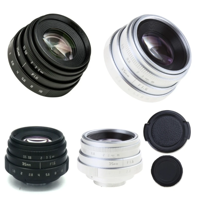 Micro Single Lens 35mm Manual Lens F1.6 Large Aperture Blurred Portrait C-Mount Transfer Micro Single Camera Accessory