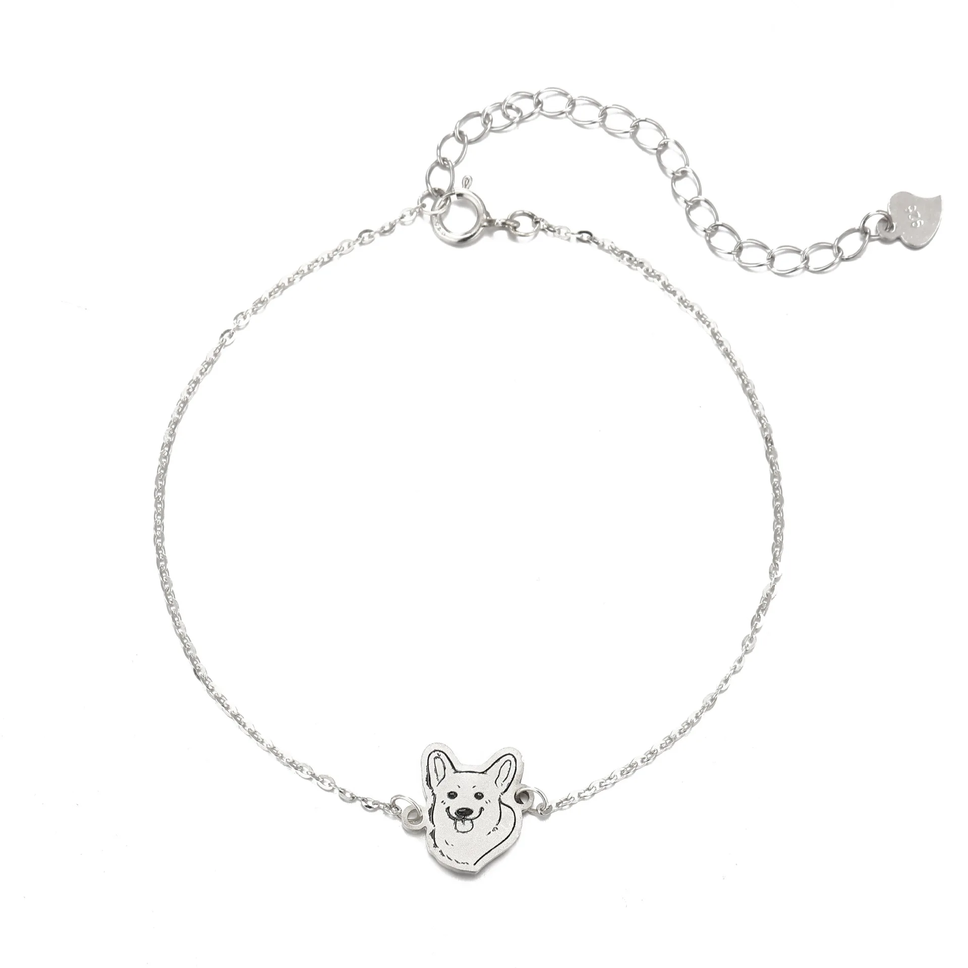 

2025 Trendy Custom Pet Photo Bracelet 925 Silver Original Design Charm Bracelets for Children Cat Dog Pet Souvenir