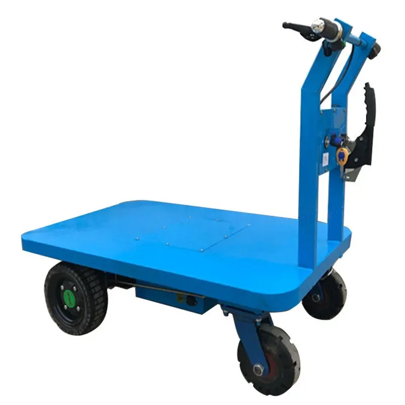Electric Four Wheel Flatbed Truck Multi Functional Large Load Handling Tool Trolley for Short Distance Transportation