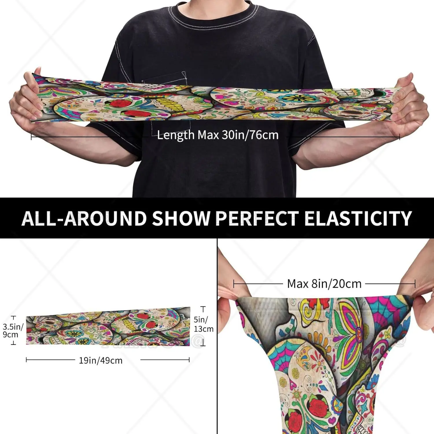 Skull Print Sun Protection Arm Sleeves for Women Men Cooling Sports Sleeves for Golf Running  Cycling Hiking