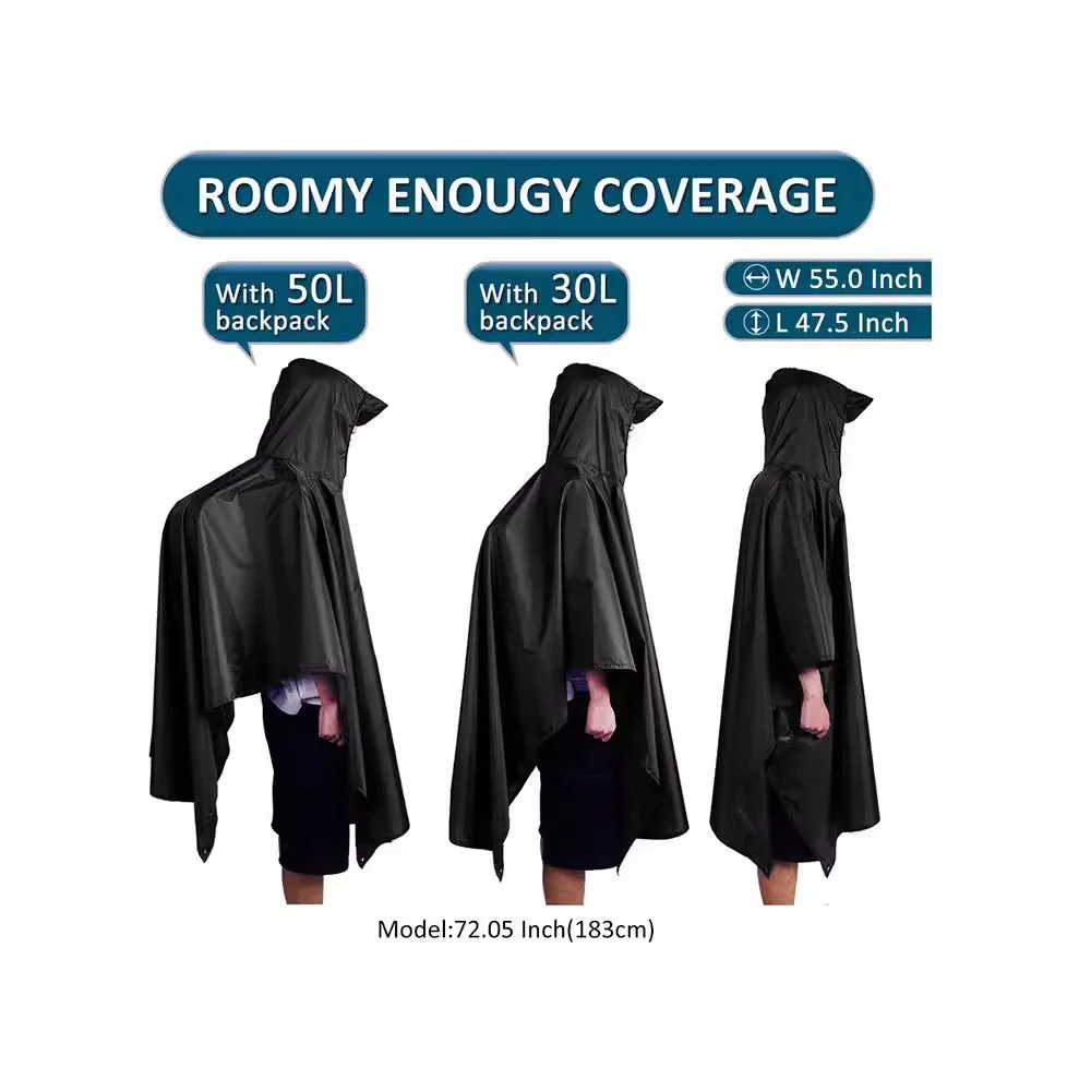

Unisex Thickened Waterproof Raincoat Outdoor Clothing Long Section of Anti-storm Rain Rainwear Raincoat Non-disposable Rainwear