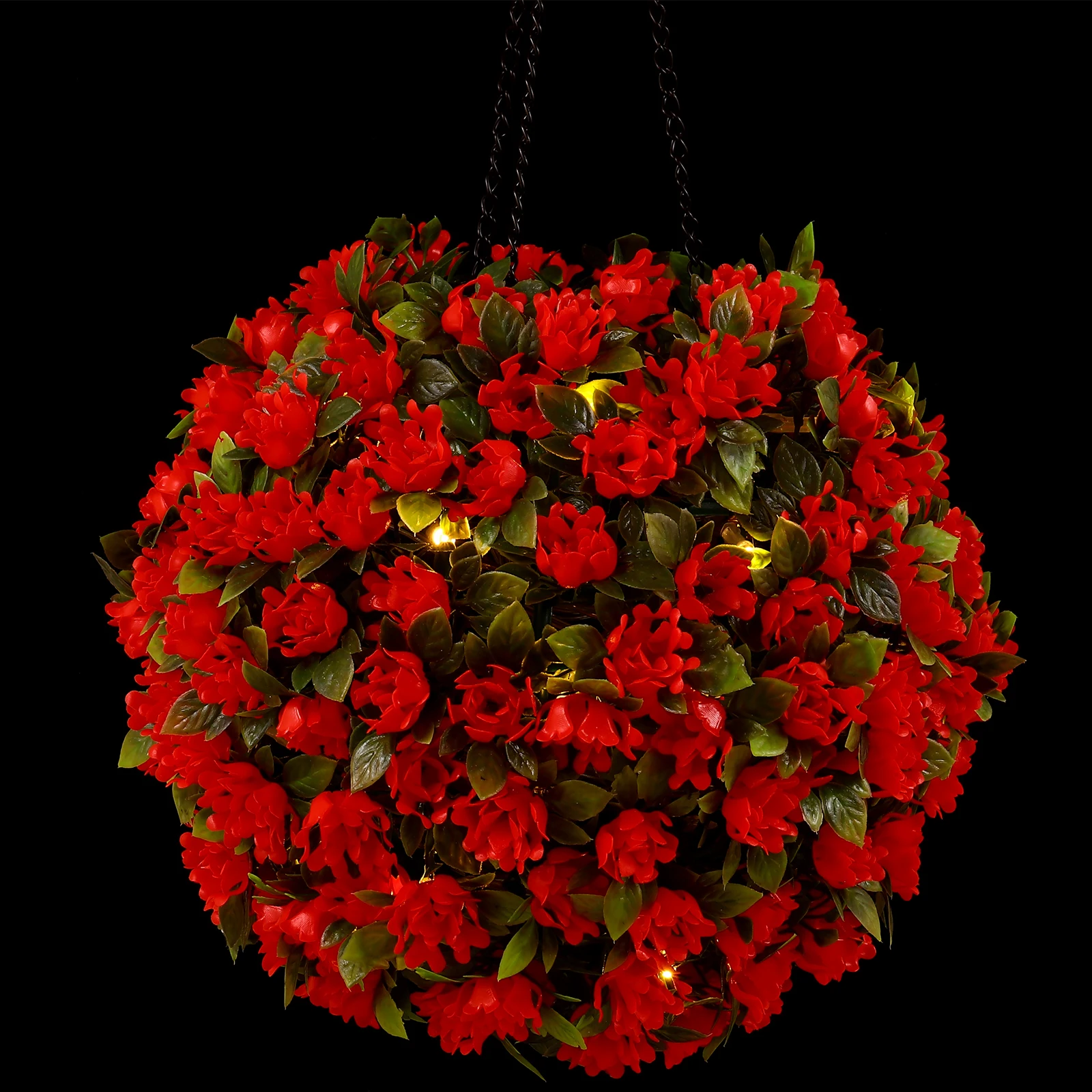 

Solar Flower Ball Light Red Color LED Solar Lamp Garden Decoration Outdoor Hanging Lantern High Quality Material Energy Saving
