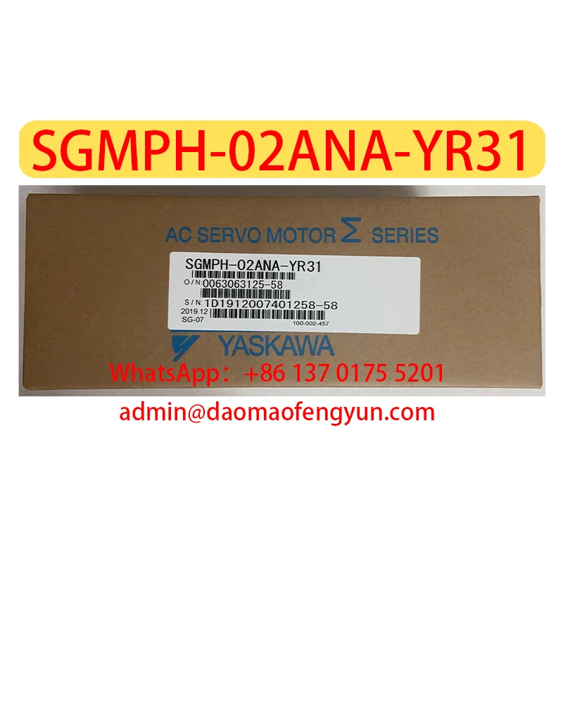 

SGMPH-02ANA-YR31 Совершенно новый серводвигатель, SGMPH 02ANA YR31, Быстрая доставка, В наличии