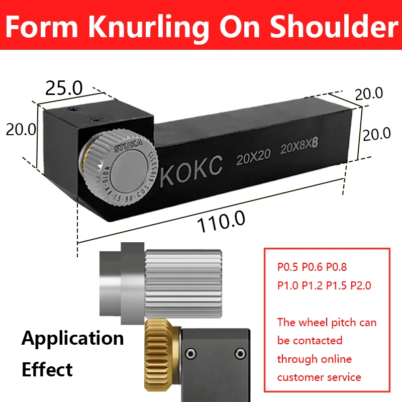 Stuka Single Straight Shoulder Fixed Knurling Tools for Metal Lathe 16/20/25