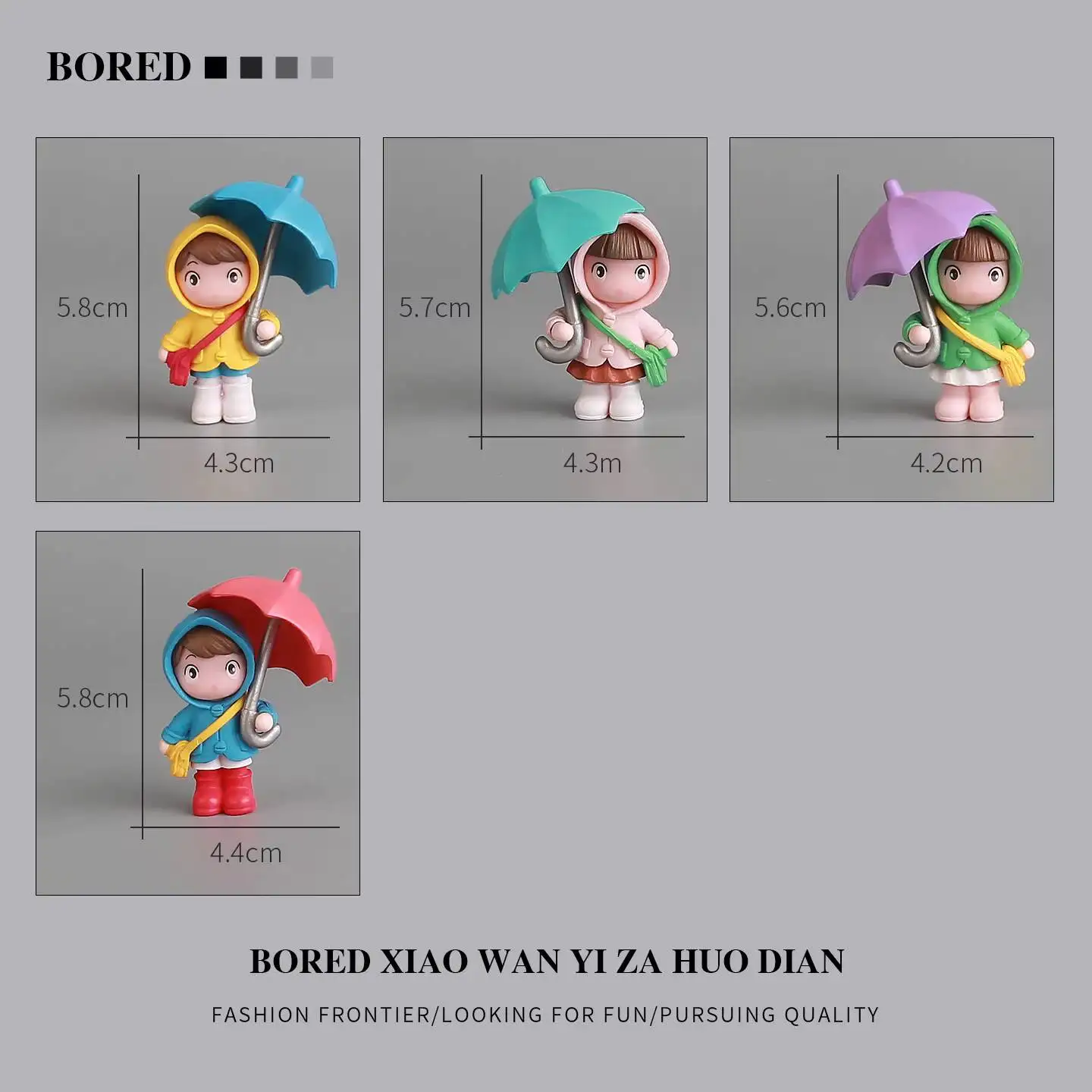 Umbrella-holding girl, emotional comforting ornament, dashboard decoration for car navigation system, table decoration