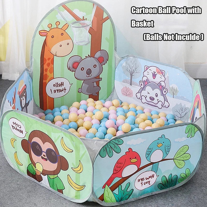 Pozo de bolas para niños de 1,2 M con cesta, juguetes para niños, parque infantil de piscina de bolas de océano para interiores, tienda para niños pequeños, parque infantil bonito para gatear para bebés