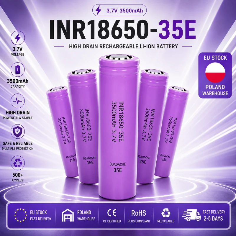 18650 Li-Ionen-Akku INR18650-35E 3,7V 3500mAh 25A Hochleistungs-Entladung Wiederaufladbare Zelle Leistungsstark Stabile Leistung für Taschenlampen Elektrobohrer Elektrowerkzeuge E-Bike DIY-Projekte