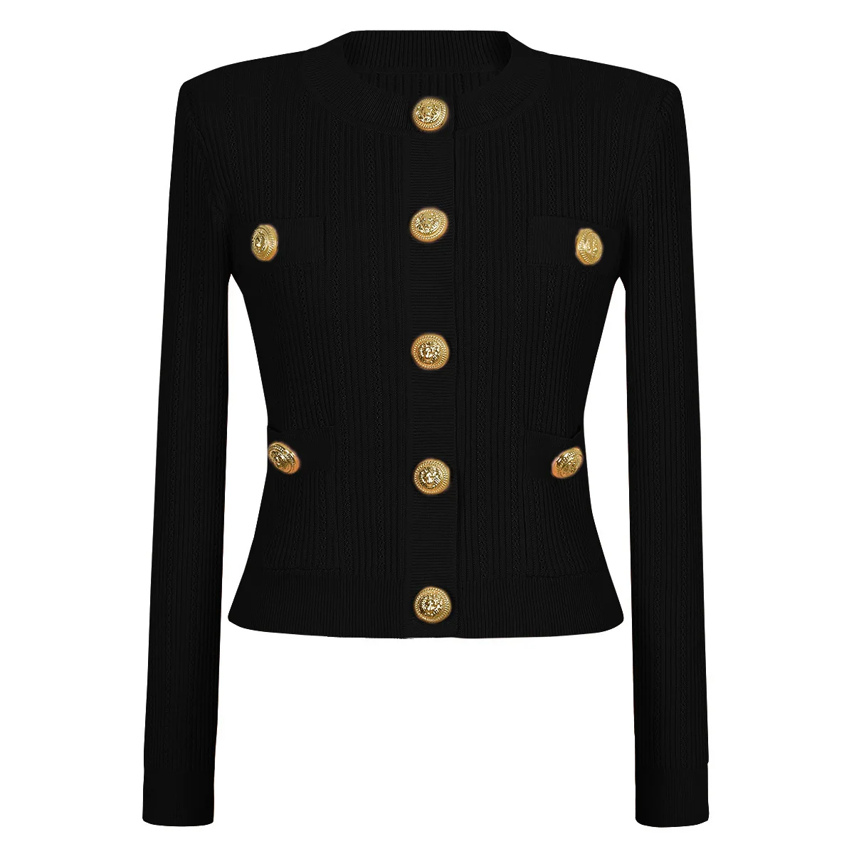 เสื้อคาร์ดิแกนไหมพรมถักทรงหลวม สไตล์ลำลอง แขนยาว คอกลม แบบเปิดด้านหน้า แฟชั่นสำหรับใส่ไปทำงาน ชิ้นเดียว สีพื้น สำหรับฤดูใบไม้ร่วง ปี 2025