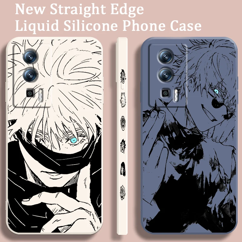 Anime G Gojo Awakens Fashion Liquid Left Rope For Xiaomi Redmi 13C 12 12C K60 A1 K50 11 K40 10C 10 9A 9AT 9T 9C 5G Back