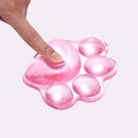 Transparent Silicone Cute 3D Cat's Paw Shaped Mouse Pad Wrist Rest Pink Non Slip Protection Hand Support Office Mouse Pad Wrist