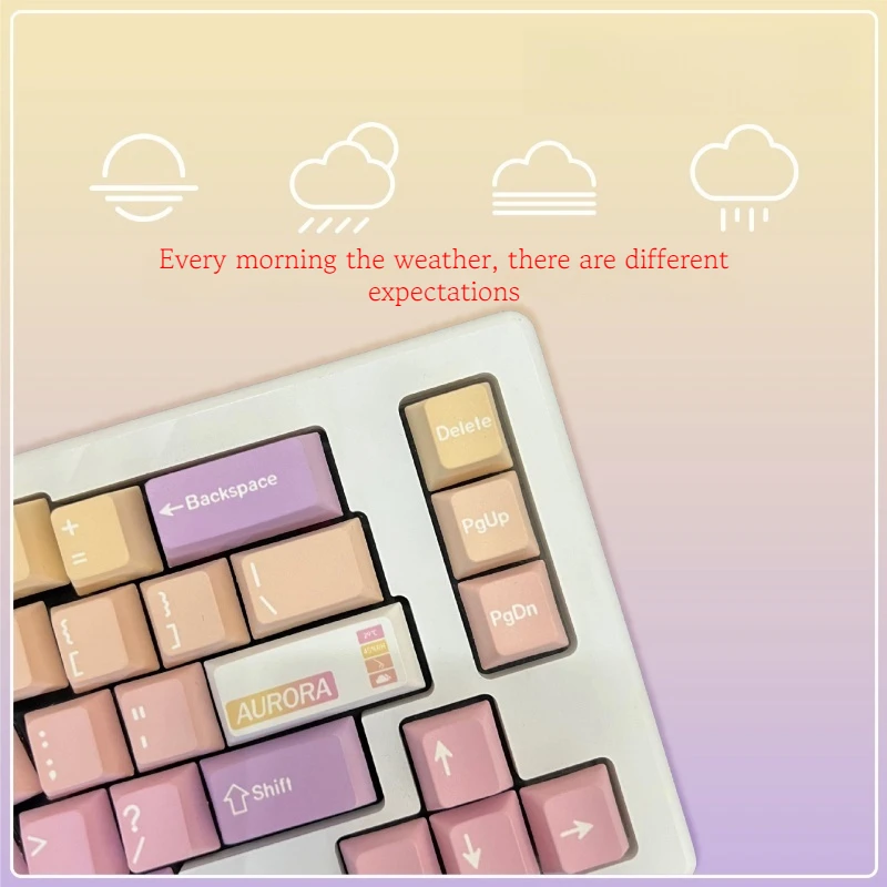 Dawn Themed Keycaps 141 Small Full Set Gradient Color Five Sided Heat Sublimation Original Factory High Shading Pbt Material Key