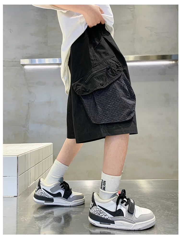 Kurze, stylische Sommer-Cargo-Shorts aus Baumwolle für Kinder und Jungen im Teenageralter, mit großer Seitentasche, neue lässige kurze Cargo-Hosen, 5-14 Jahre – Detail 7