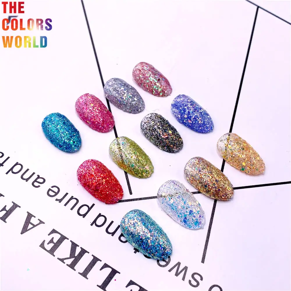 

TCT-727 High Laser Rainbow Chunky Nail And Hair Glitter Decoration Manicure Nail Salon DIY Makeup Cosmetics Eye Shadow Supplier