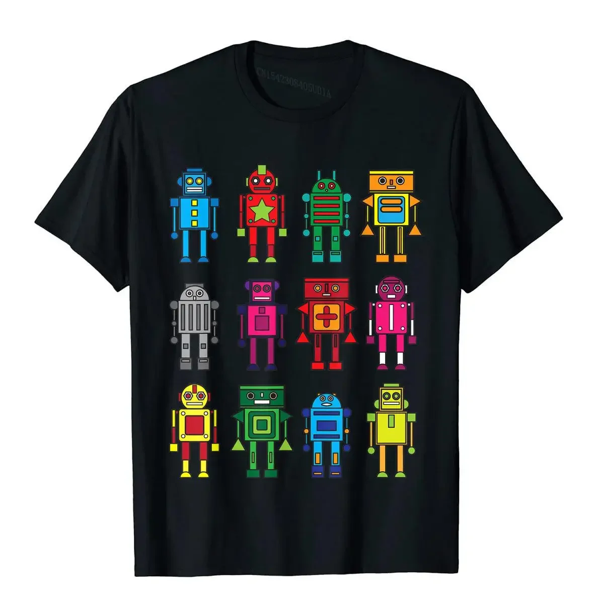 Robot Shirt Funny Robot Technology Tee Prevailing Men Top T-Shirts Cotton Tops T Shirt Hip Hop Christmas Clothing