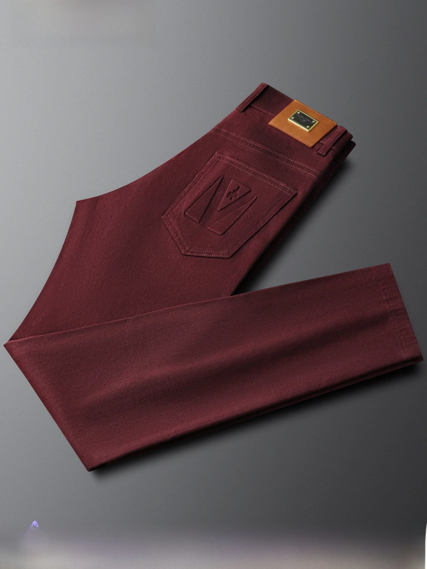 

Cotton Busin Casual Pants for Men Straight Leg Slim Fit Autumn Commute Versatile Color Men's Trousers