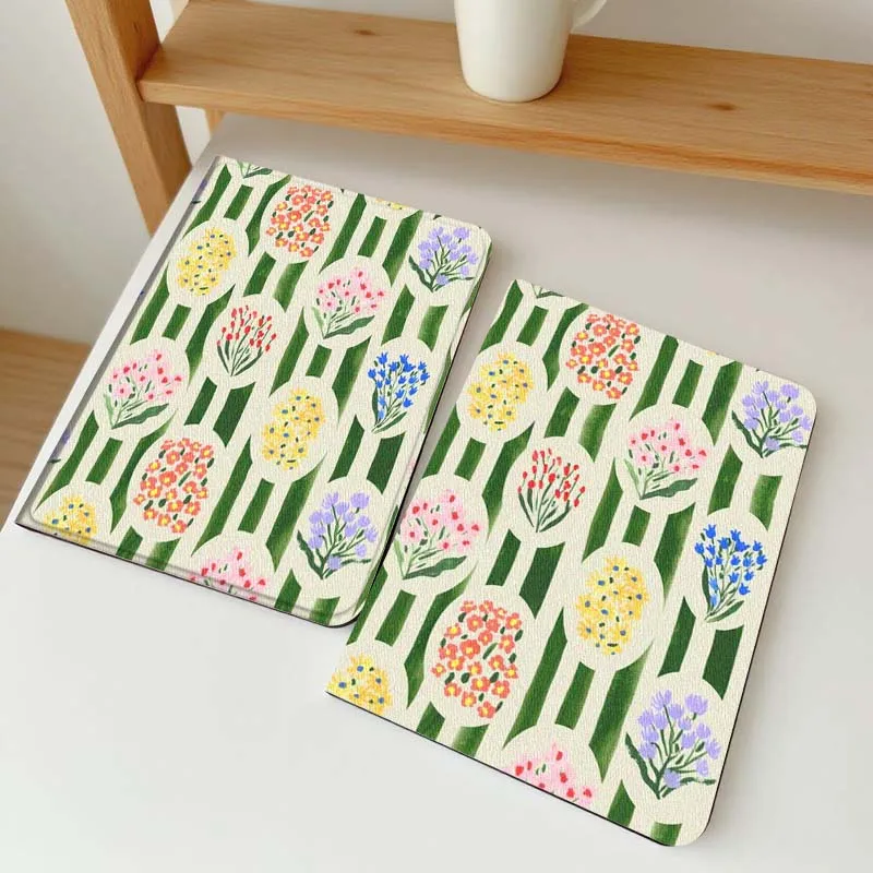 

Cartoon Floral Grid Pattern For Vivo IQOO Pad2 Pad3 Pad5 Air SE Pro 12.1 12.3 13 11.5 11 inch Tablet Case