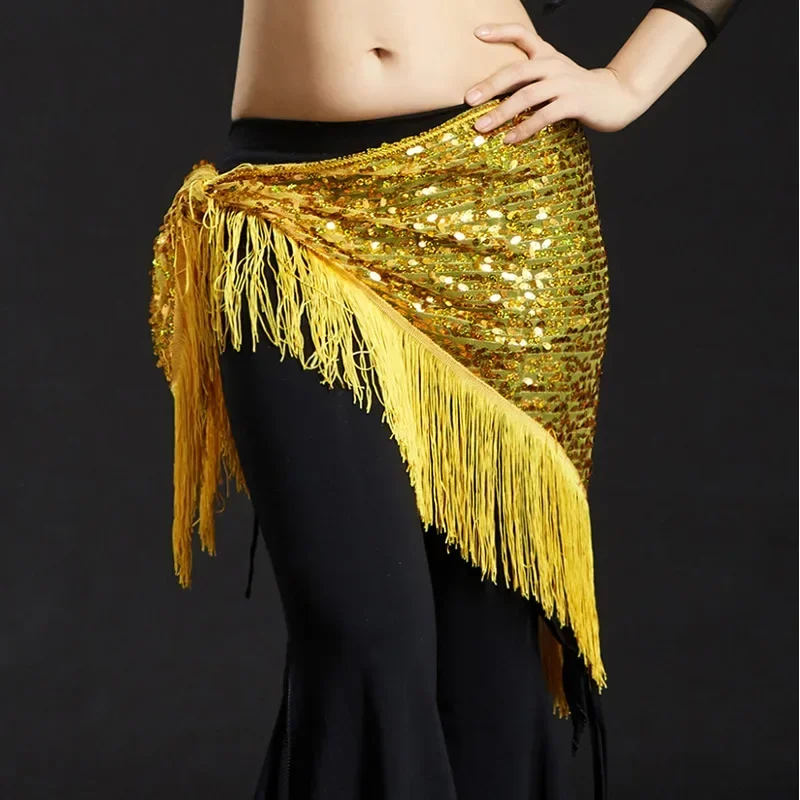 Sciarpe per fianchi con frange per adulti con paillettes Cintura per danza del ventre Sciarpa Costumi orientali in vendita Abbigliamento da ballo per sirena orientale di danza del ventre per donne