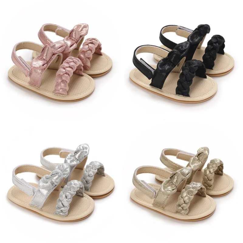 0-18 Monate Baby Mädchen Sommer Sandalen Niedliche Schleife Schuhe Baby Kinder Erste Schritt Sandalen 4 Farben