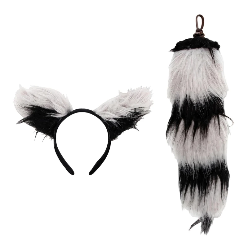 Q39C Raccoon Role-Play Costume Accessory with Contrasting Character Styling for Creative Costuming and Imaginative Pretend Play
