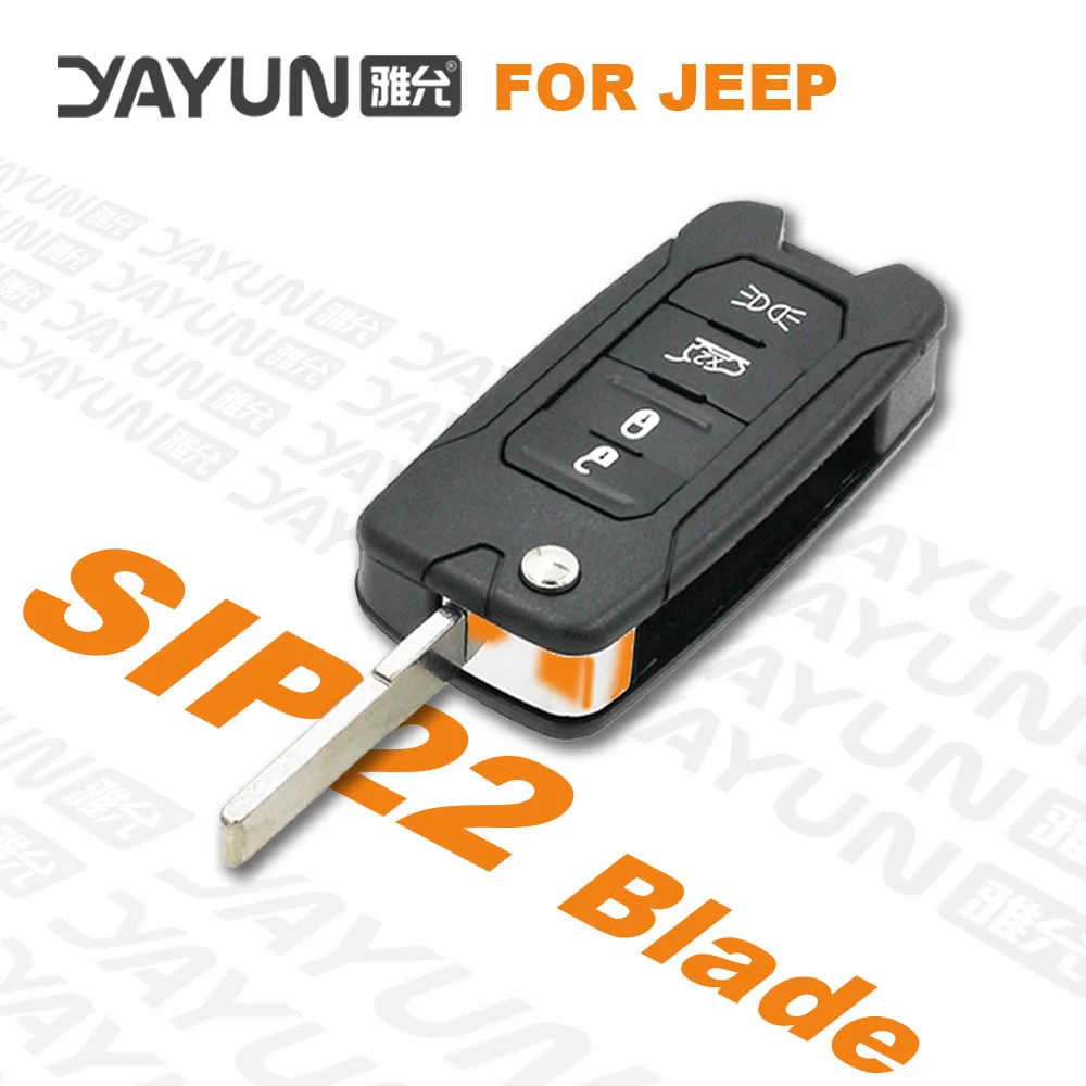 YAYUN 4 Buttons 2015/6/7/8 Flip Remote Car Key 433MHz ID48/4A Chip FCC 2ADFTFI5AM433TX SIP22 Blade With Logo For Jeep Renegade