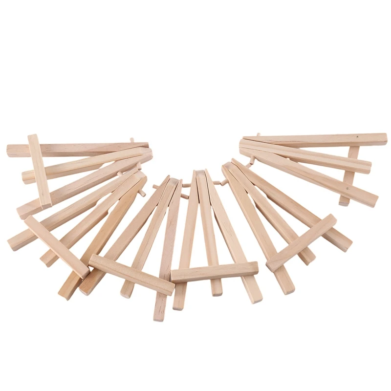 

24Pcs 12.7Cm Mini Wooden Display Stands, Easels, Table Top Stands, Suitable For Children's Handicrafts, Business Cards