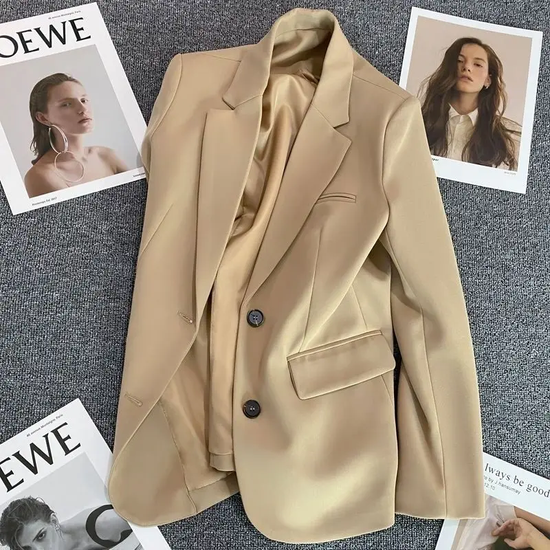 Khaki Suit Coat Women 2023 Spring and Autumn New Casual Suit Dress Suit Top  blazers  coats  women clothing