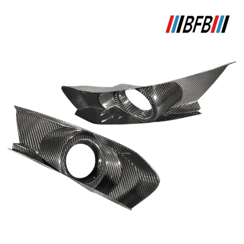 

For Ford Mustang Real Carbon Fiber 14-2018 Exterior Lampshade Fog Light Frame Daytime Runing Decoration Modification Accessories