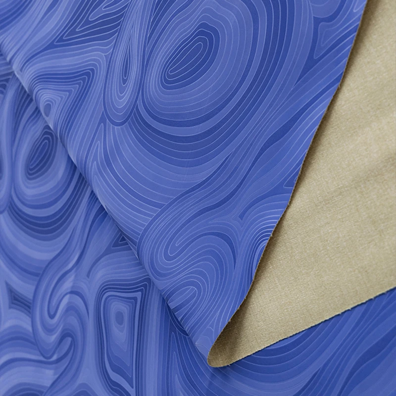 물결무늬 가죽 원단 연도 링 패턴 PU 가죽 반사 원단 DIY 브러시드 실루엣 재킷 디자이너 원단