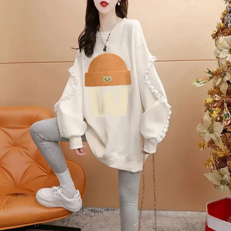 Pullover femminile girocollo ampio Top in promozione Felpe da donna firmate di moda Harajuku novità essenziali di base abbinate