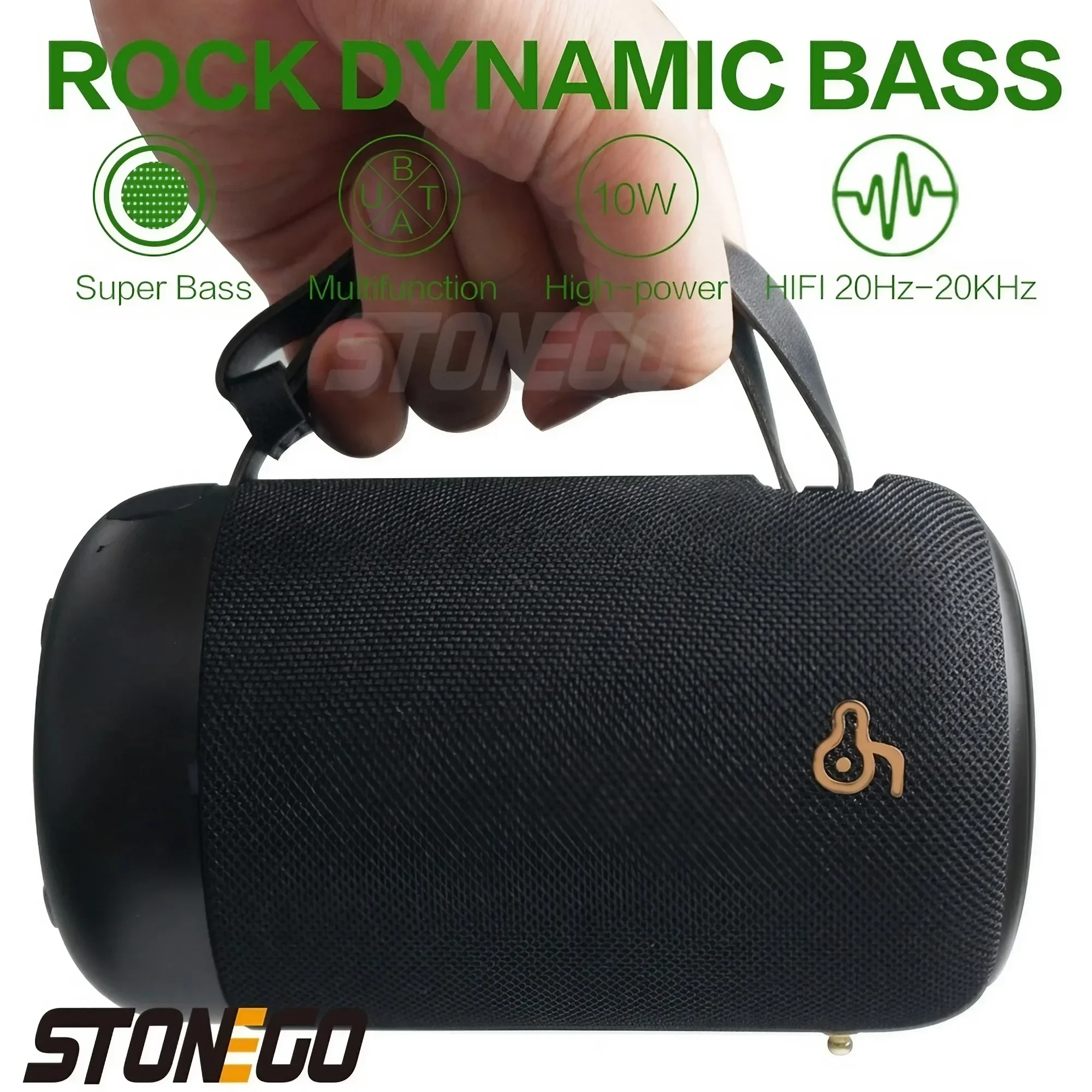 

STONEGO Bluetooth 5.0 Portable Wireless Speaker with 10W Drivers Enhanced Bass Stereo Loud Speaker IPX56 Waterproof Speaker