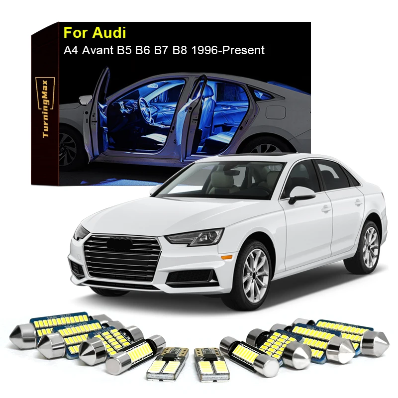 

Canbus Interior Lighting LED Bulbs Kit For Audi A4 B5 B6 B7 B8 Avant 1996-Now Trunk Dome Map Indoor Lamps Lights Car Accessories