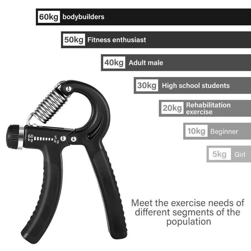 10~135lbS Adjustable Hand Grip Strengthener Forearm Exerciser Finger Rehabilitation Gym Accessories Hand Trainer Gripper Sport