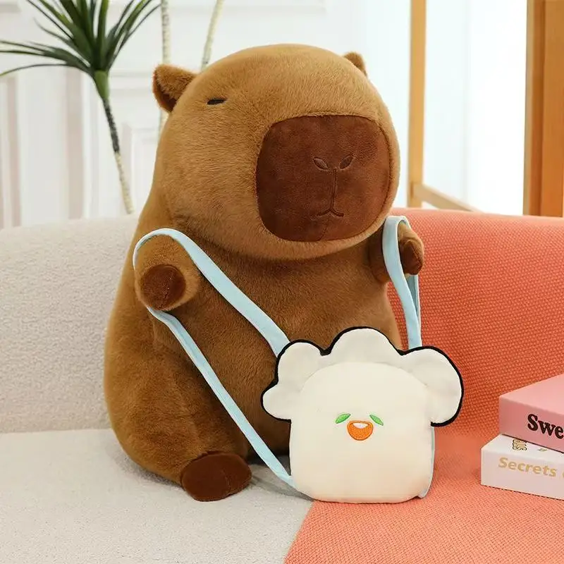 Kawaii transformar mochila capivara boneca de pelúcia travesseiro pentant tartaruga concha ostra abelha capivara brinquedo de pelúcia presente para meninos e meninas